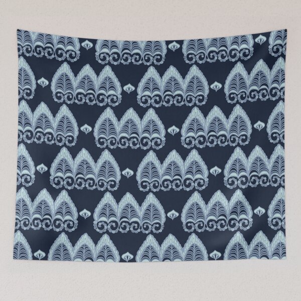 Item preview,  Indigo blye dye lacy paisley style pattern designed and sold by Limolida.