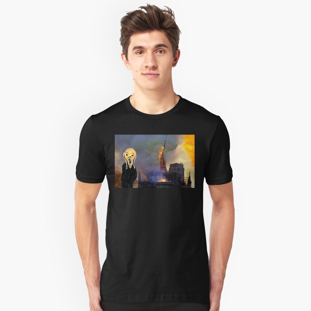 Screaming Fire Outside a Burning Cathedral Slim Fit T-Shirt