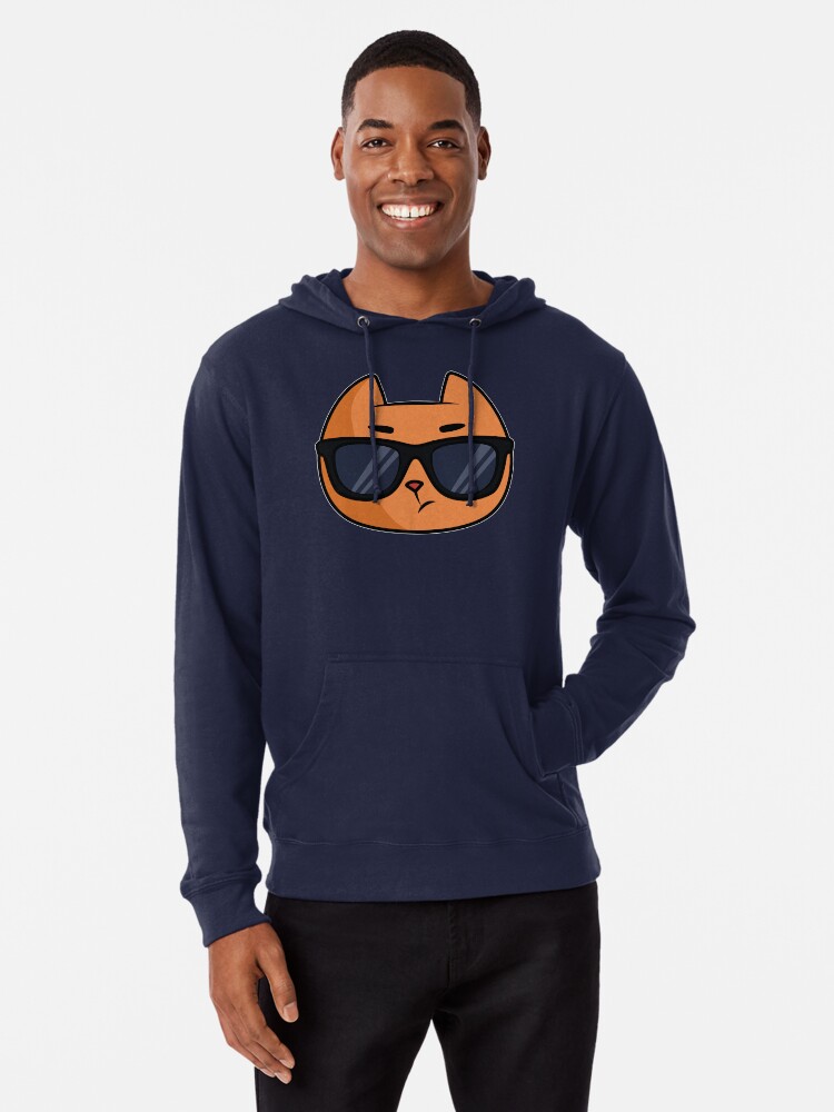 Sweat A Capuche Leger Superbe Chat Avec Des Lunettes De Soleil Avec Un Sourire Sur Son Visage Par Yetileti Redbubble