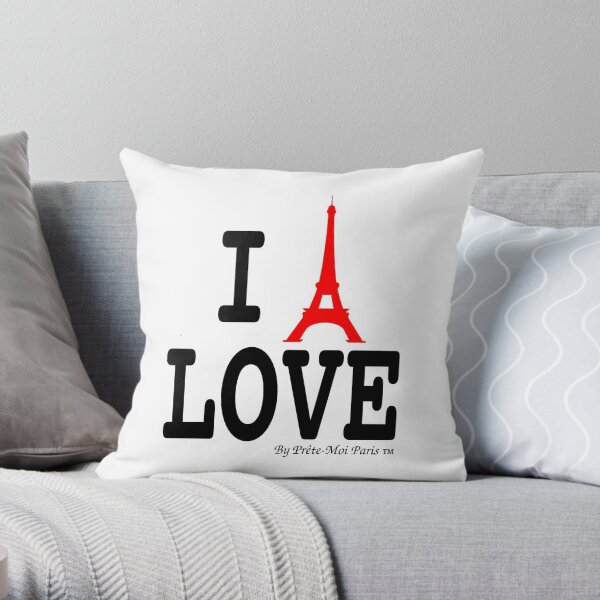 I Eiffel Paris pop font Throw Pillow