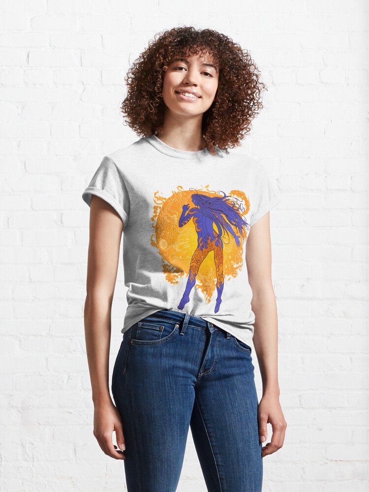Alternate view of Fiery sun, cosmic girl. Classic T-Shirt