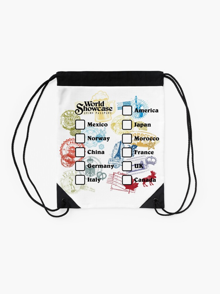 Alternate view of Drink Around the World - EPCOT Passport Drawstring Bag
