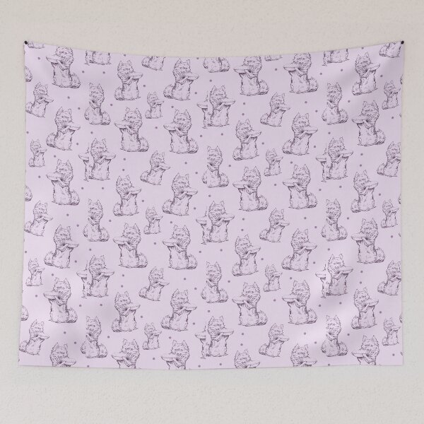 Item preview, Cute little dog eating a pie pattern designed and sold by Vintage Designs +.