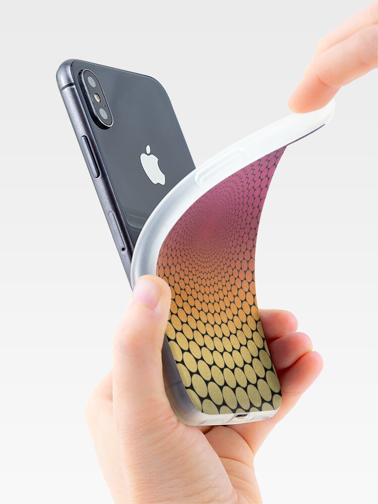 Alternate view of Optical Illusion Linear Gradient (Black) iPhone Case & Cover
