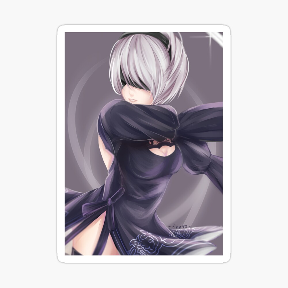 Nier Automata 2b Fanart Spiral Notebook By Tiha90 Redbubble