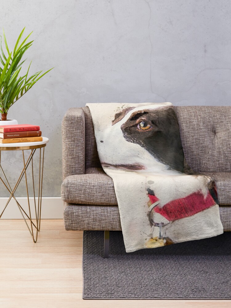 Alternate view of English Springer Spaniel watercolor Throw Blanket