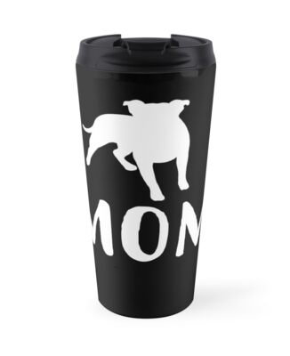 'Pit bull Mom T-Shirt: Cute Gift For dog lovers' Travel Mug by Dogvills