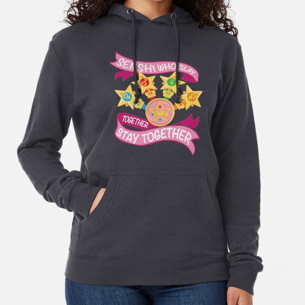 Slay Together, Stay Together - Sailor Scouts Clean Lightweight Hoodie