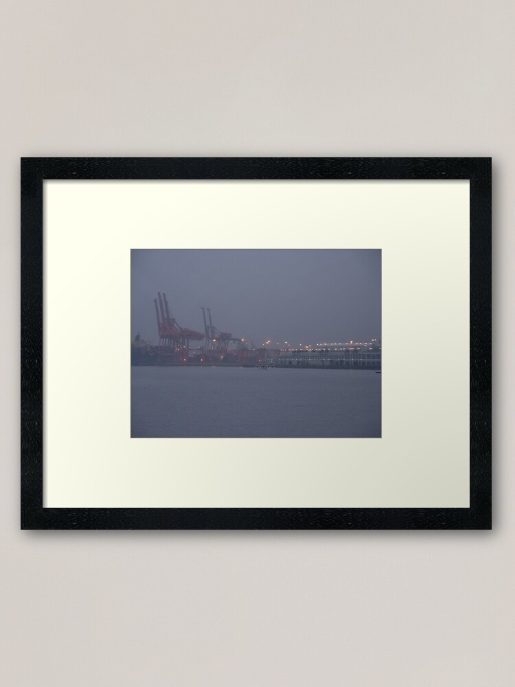 Thumbnail 1 of 7, Framed Art Print, Coming to work in the fog, Vancouver, Canada, 2007 designed and sold by chrisculy.