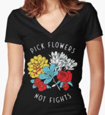 Blumen-Shirt Shirt mit V-Ausschnitt