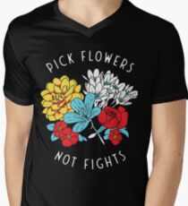 Camiseta de cuello en V Las flores