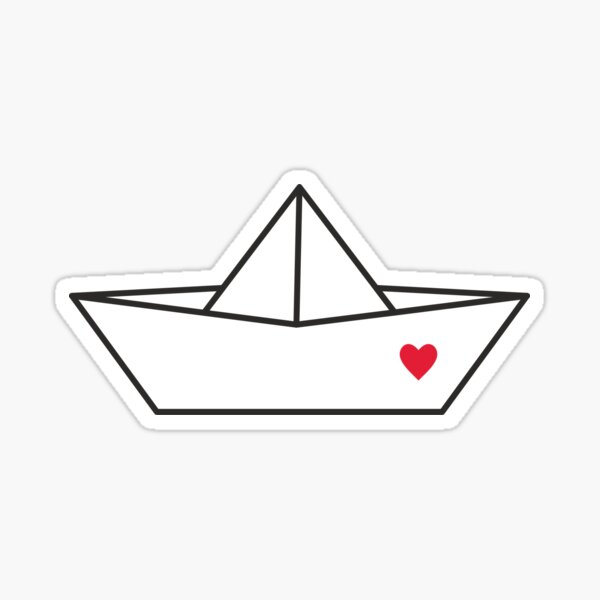 Sailboat boat paper ship heart love gift Sticker