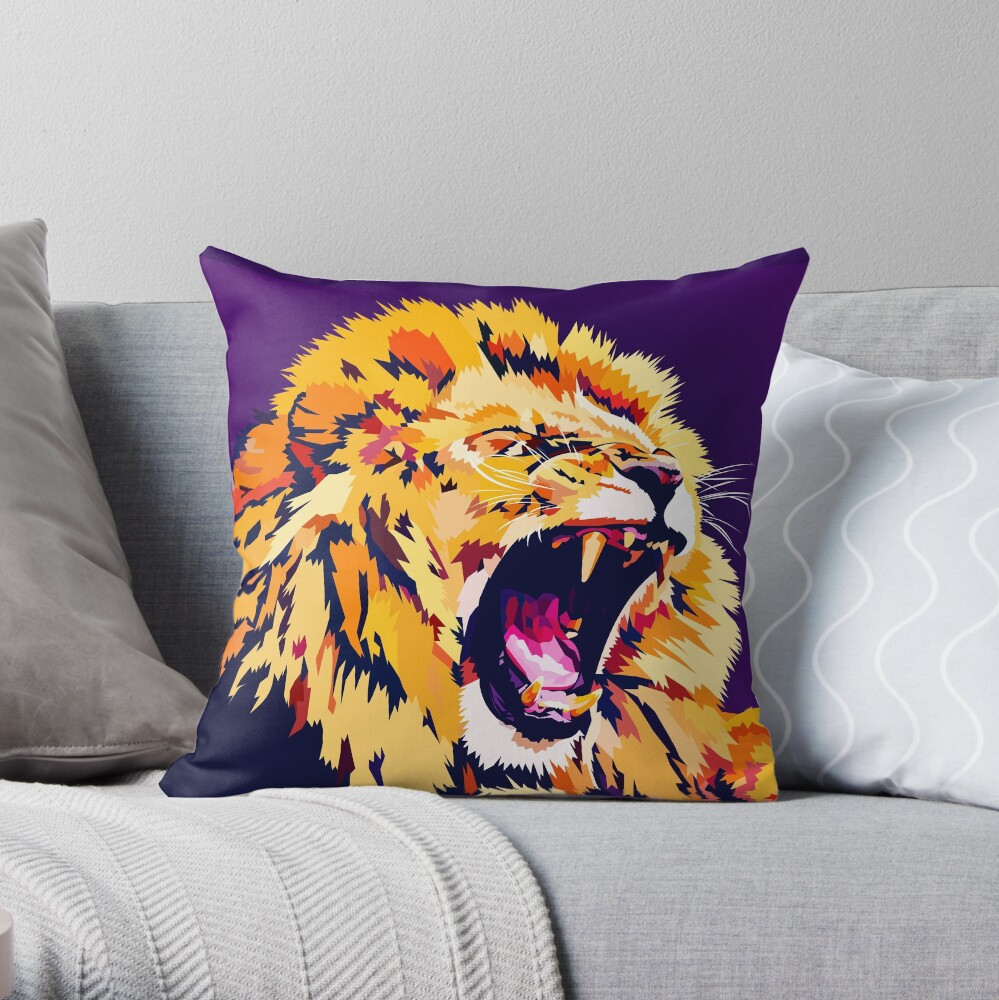 Lion Roar Throw Pillow