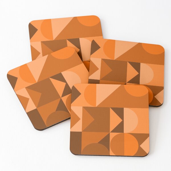 Item preview, Retro Geometric Shapes Pattern in Burnt Orange and Terracotta designed and sold by JuneJournal.