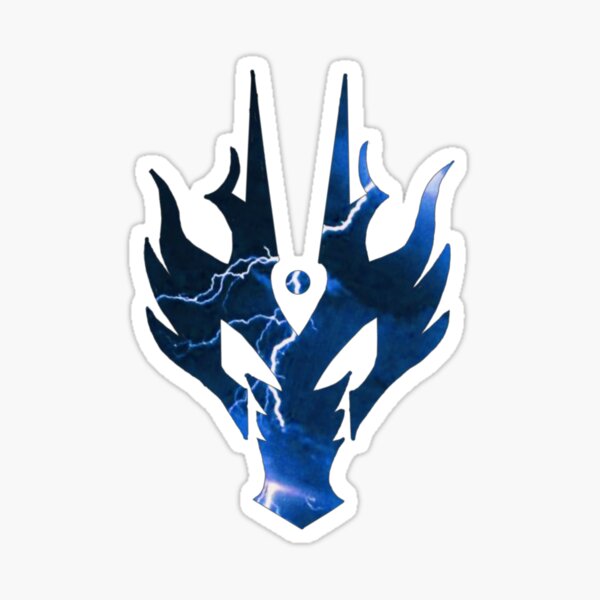 "Dragon Symbol (Blue Lightning)" Sticker for Sale by Slagernicus