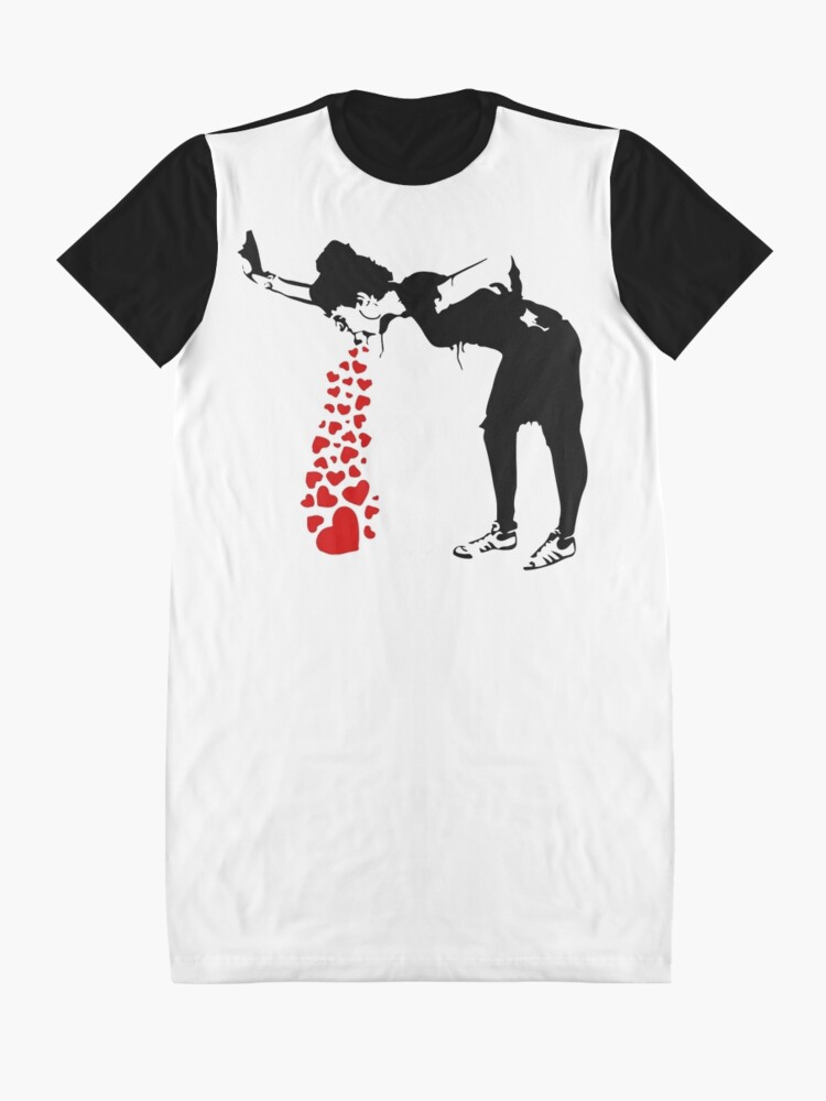 Alternate view of Lovesick - Banksy, Streetart Street Art, Grafitti, Artwork, Design For Men, Women, Kids Graphic T-Shirt Dress