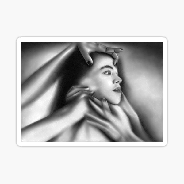 Death of a child (Charcoal drawing) Sticker