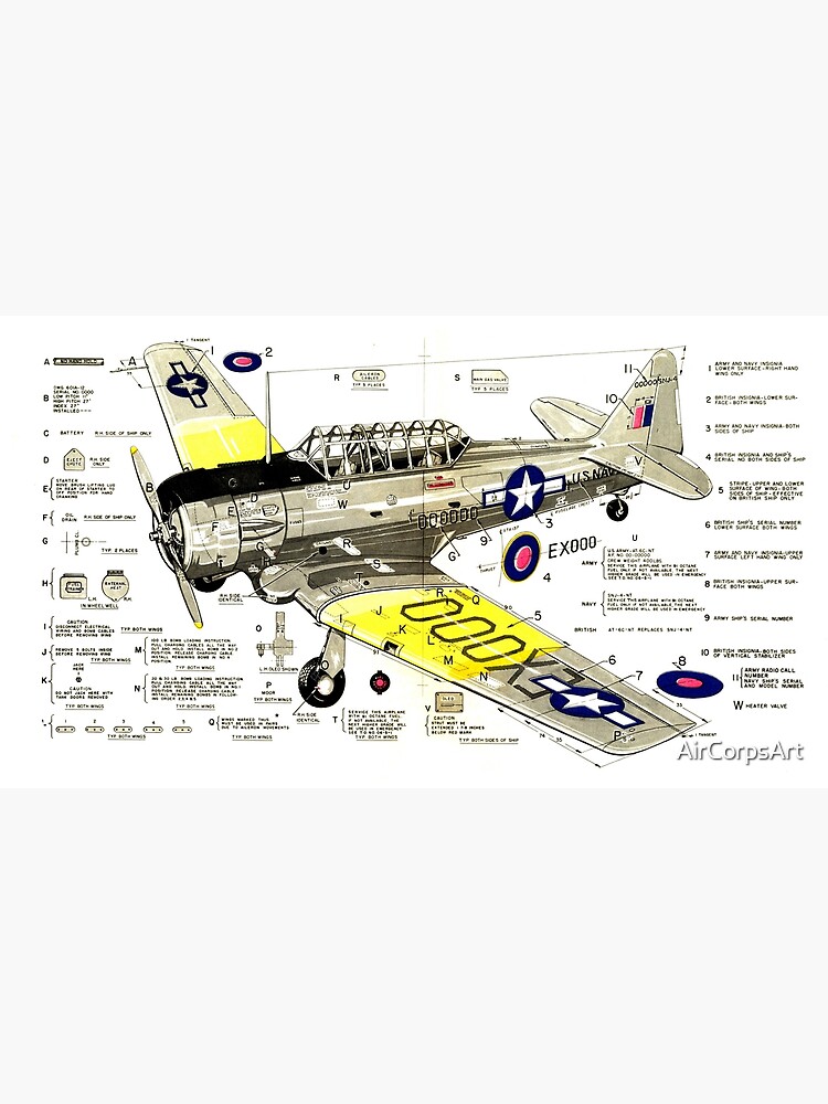 "T6 Texan Aircraft Markings Print Poster" Framed Art Print for Sale by