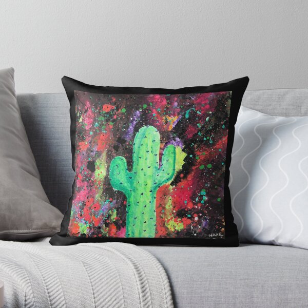 Colorful Cactus Throw Pillow or Tote Throw Pillow