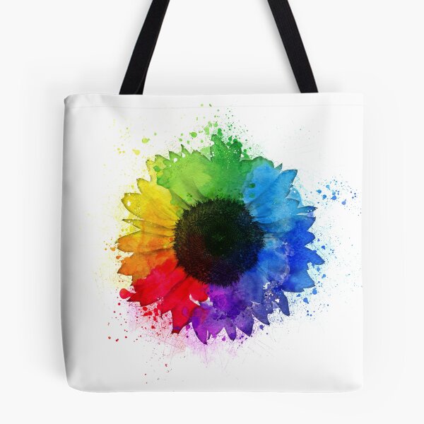 Item preview, Rainbow Watercolour Sunflower designed and sold by BlackHookPrints.
