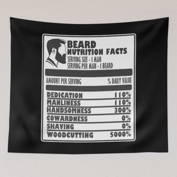 Item preview, BEARD NUTRITION FACTS designed and sold by Spoof-Tastic.