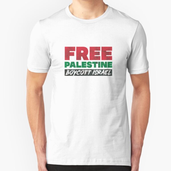 Free Palestine, Boycott Israel Slim Fit T-Shirt