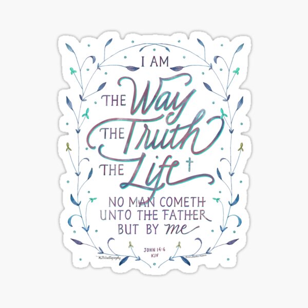 Item preview, Scripture Art of John 14:6 KJV | The Way, the Truth, the Life | Blue designed and sold by KJVCalligraphy.
