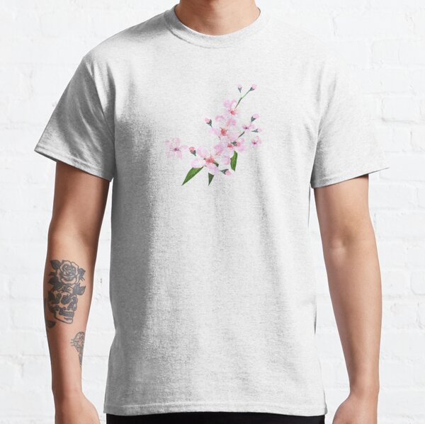 pink cherry blossom watercolor Classic T-Shirt
