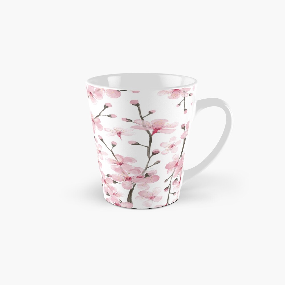 flor de cerezo rosa acuarela Taza