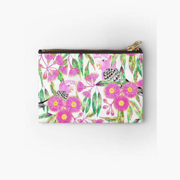 Item preview, Australian Galahs and Eucalyptus Leaves and Gumnuts Painted in Watercolor All Over Pattern designed and sold by KConfetti.
