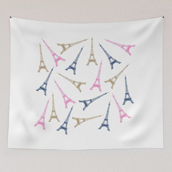 Item preview, Paris Eiffel Tower in Gold, Blue, Pink designed and sold by Awesomefamily.