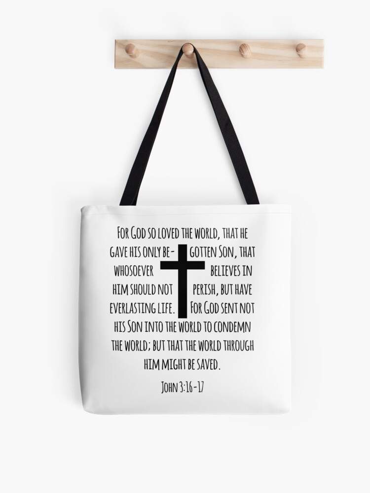 God Sent His Son Bible Verse Tote Bag God Sent His Son Bible Verse Tote Bag