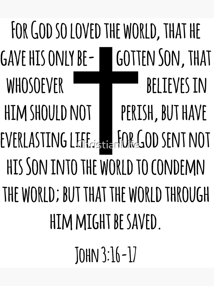 John 3:16-17, For God So Loved the World, Cross | Greeting Card