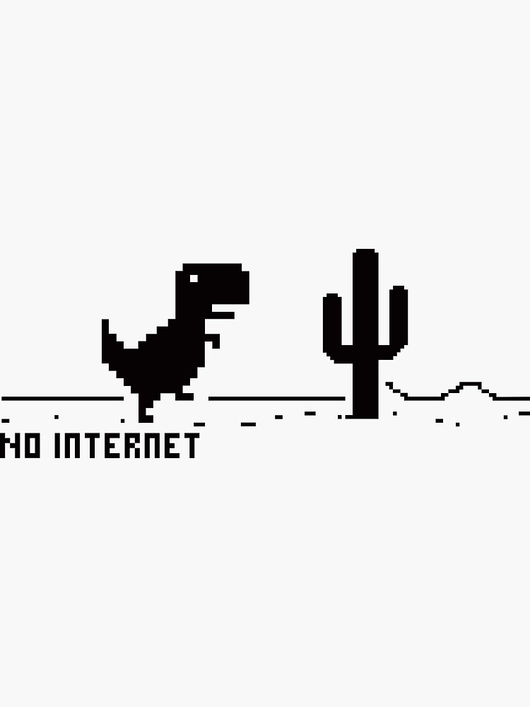 "Black Dinosaur > No internet" Sticker by BlazeComics | Redbubble