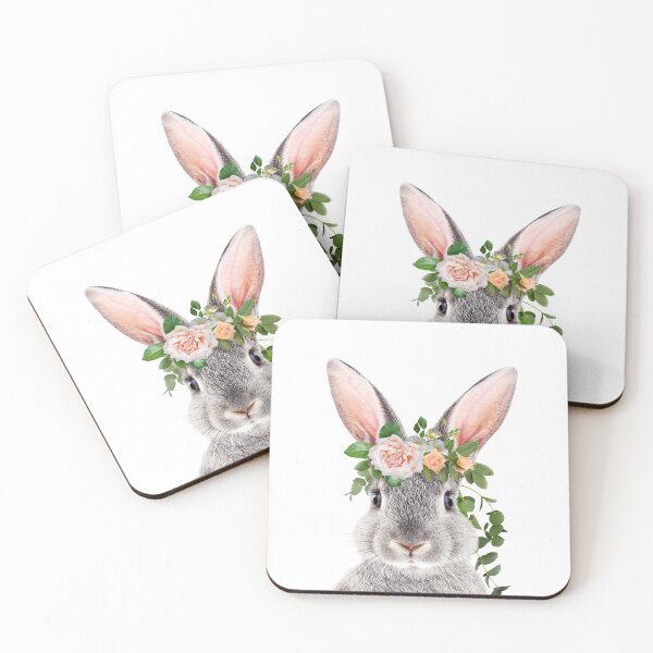 Item preview, Bunny With Flower Crown, Baby Animals Art Print by Synplus designed and sold by synplus.