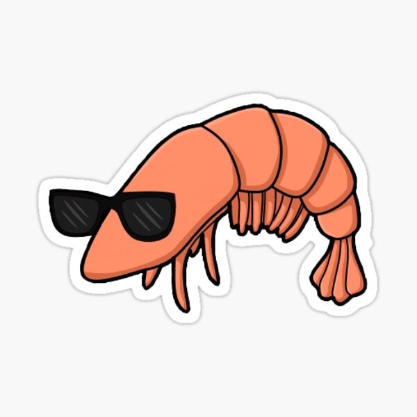 Shrimp with sunglasses Sticker