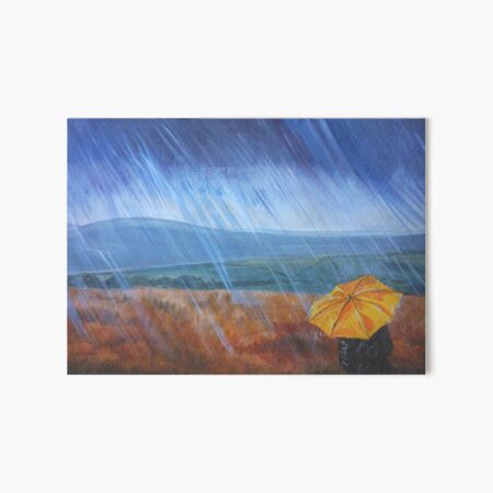 Umbrella in the rain Art Board Print