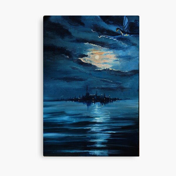 Dragon over Laketown Canvas Print