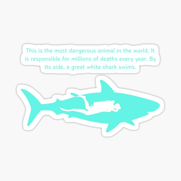 Item preview, Dangerous Animal Scuba Diver graphic Great White Shark print designed and sold by banwa.