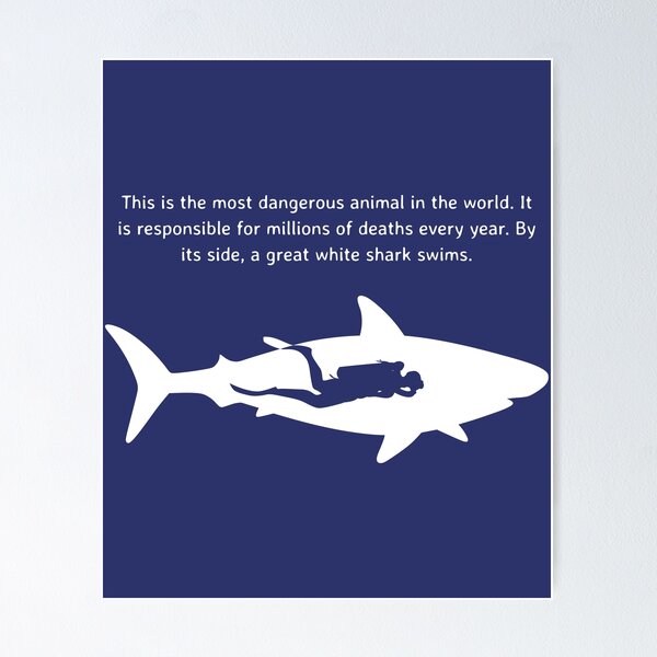 Dangerous Animal Scuba Diving design Great White Shark graphic
