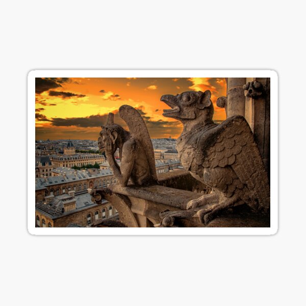 Item preview, France. Paris. Cathedral Notre Dame de Paris. Gargoyles. Sunset. designed and sold by vadim19.