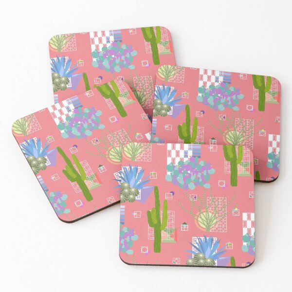 Item preview, Mid Century Modern - Modernism Desert Cactus Landscape Sunset Pink designed and sold by WickedRefined - Nicole Demereckis.