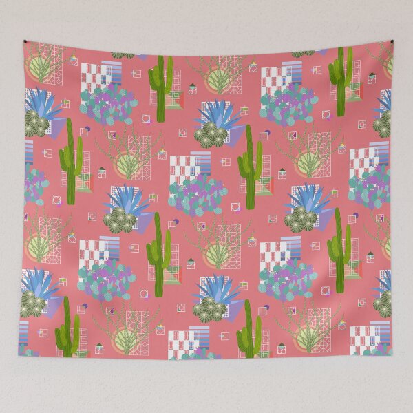 Item preview, Mid Century Modern - Modernism Desert Cactus Landscape Sunset Pink designed and sold by WickedRefined - Nicole Demereckis.