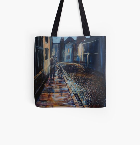 Tolkien and Bilbo in Oxford All Over Print Tote Bag
