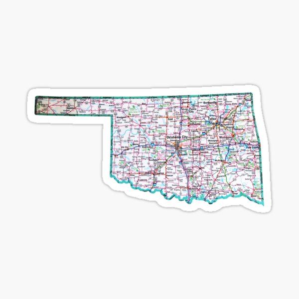 Oklahoma Roadmap Sticker For Sale By Havocgirl Redbubble