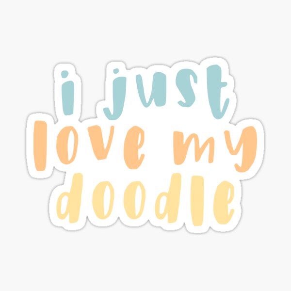 Artikel-Vorschau von Ich liebe gerade mein Gekritzel - Goldendoodle goldenen Gekritzel-Aufkleber, designt und verkauft von efdesigns.