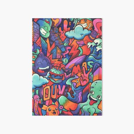 L O U V I C // Copic Marker Doodle Art Board Print