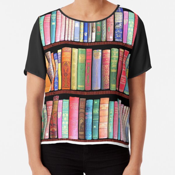 Bookworm Antique book library, vintage book shelf Chiffon Top