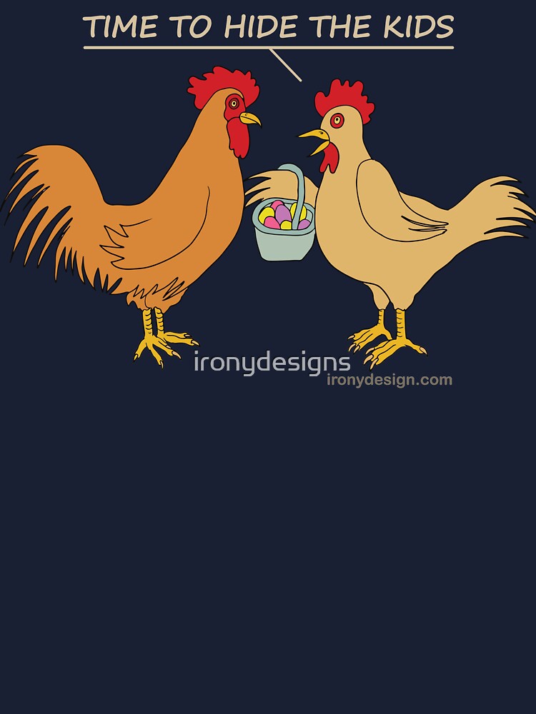 Funny Chicken Easter Egg Hunt Cartoon Dark Kids T-Shirt for Sale by  ironydesigns