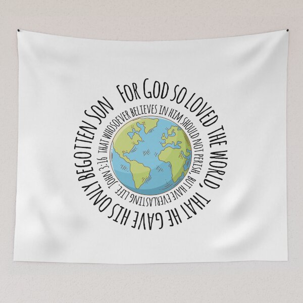 Item preview, Earth, John 3:16, For God So Loved The World, Christian, Bible Verse designed and sold by ChristianLife.